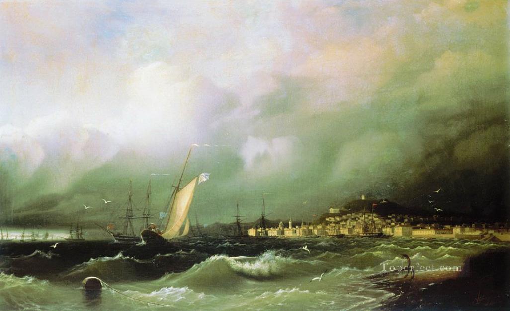 Vista de Feodosiya 1845 Romántico Ivan Aivazovsky ruso Pintura al óleo